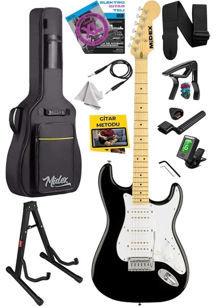 RPH-40WB-ST Siyah Beyaz Elektro Gitar Seti Hsh Manyetik Maple Klavye Üst Kalite