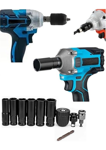 Somun Sökme Sıkma Torklu Makine Için 6lı Lokma Seti ve Bits Adaptör 1/2 Hex Ağır Hizmet Lokma Bijon fiyatları