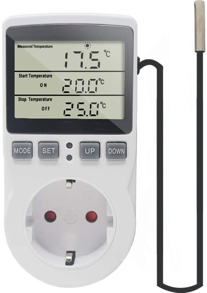 Dijital Termostat Priz Termostatik Sıcaklık Kontrol Fişi 220V Sonda ile Için Isıtıcı Fan Sera Inkübatör Sürüngen