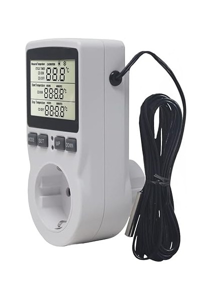 Dijital Termostat Priz Termostatik Sıcaklık Kontrol Fişi 220V Sonda ile Için Isıtıcı Fan Sera Inkübatör Sürüngen fiyatları