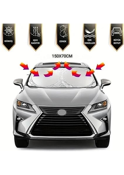 Katlanabilir 150X70 cm Araç Ön Cam Güneşlik Ön Cam Araç Perdesi Araç Güneş Koruyucu Oto Güneşlik fiyatları