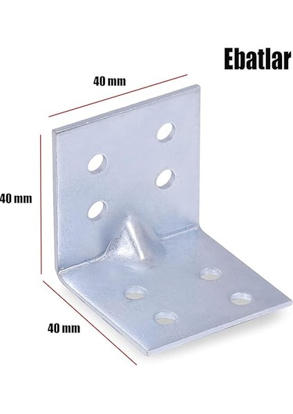 Mobilya Dolap Köşe Bağlantı Sabitleme L Demir Gönye 40X40X40 mm (25 Adet) fiyatları