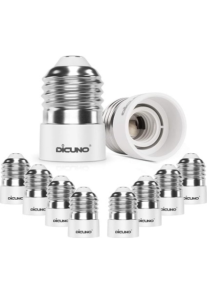 E27 E14 Lamba Duyu Dönüştürücü, Adaptör Duyu Büyük Edison Dişli, E27 Ila E14, Isıya Dayanıklı, LED Lamba, Ampul ve Cfl Ampul Için, 10'lu Paket