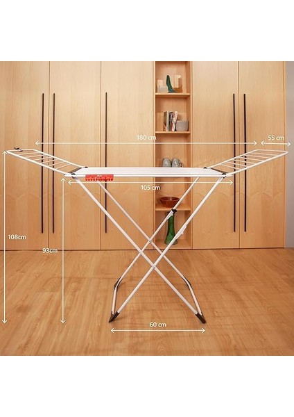 Extra 20 Metre Kurutma Alanına Sahip, Tekerli ve Kanatlı Çamaşır Kurutmalığı indirimleri