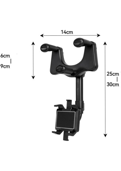Içi Uzayan Ayarlanabilir Dikiz Aynası Telefon Tutucu Car Holder Akrobat Siyah Belirtilmemiş Dik fiyatları