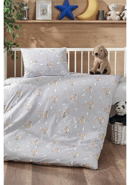 Doğal Pamuk Akfil Kumaş Bebek Nevresim Takımı, Gri fiyatları