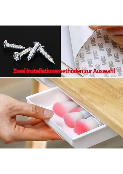 Çalışma Masası Çekmecesi, Tezgah Altı, Kendinden Yapışkanlı, Düzenleyici, Gizli Alt Masa, Ofis, Masa, Makyaj Masası Ev Için (Beyaz, 2'li) fırsatları