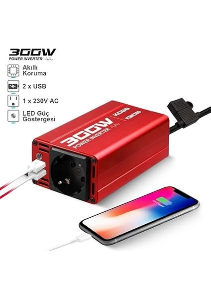 KBN300 12V/220V 300WATT Modifiye Sinüs Dönüştürücü Invertör fiyatları