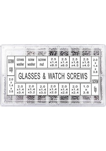 1000 Adet Minik Gözlük Vidası, Paslanmaz Çelik Gözlük Güneş Gözlüğü Vidaları Onarım Seti Minik Vidalar Somun Pul Çeşitleri Gözlük Saatleri Için modelleri