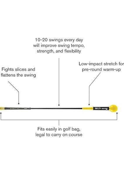 Golftrainingsprodukt Golf Altın Flex – Güç ve Zamanlama Trainer, Siyah-Sarı, 48' fiyatları