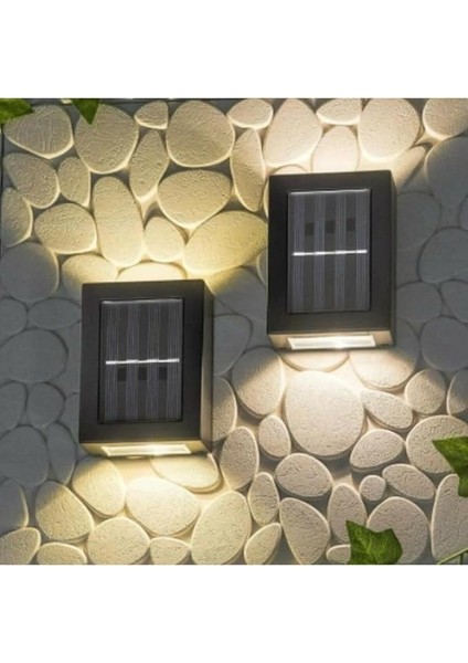 Çift Taraflı Duvar Lambası Güneş Enerjili Aydınlatma Dekorasyon Aplik Işık (2 Adet) fiyatları