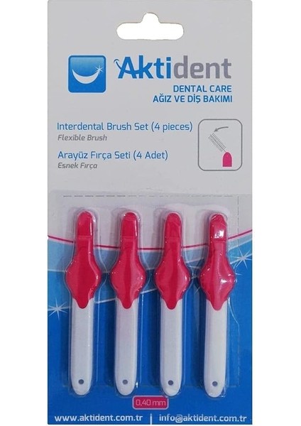 Arayüz Fırçası 0,40 mm Pembe 4'lü