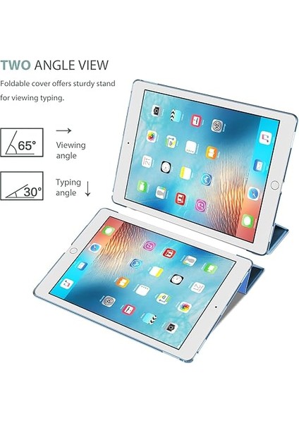 iPad Pro 12.9 1. ve 2. Nesil (2015 ve 2017 Modeli) Için Akıllı Kılıf, Stand Kapağı Desteği Otomatik Uyku/uyanma - Mavi indirimleri