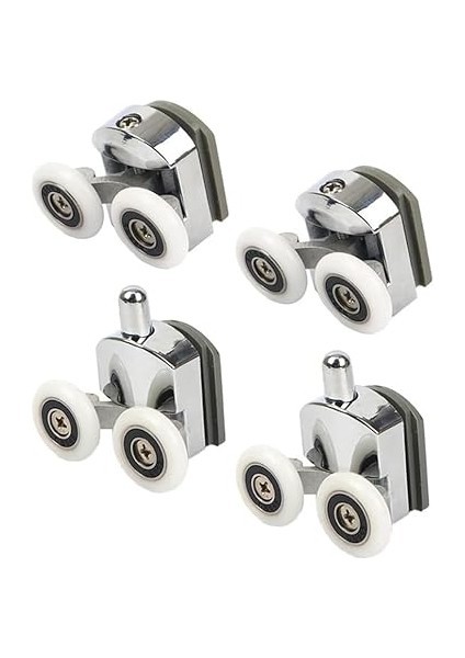 Kabin Teker Seti,4 Adet Krom Banyo Tekerleği,tüm Duşa Kabinlere Uyumlu Tekerlek Seti Takımı 2 Alt 2 Üst Teker Rulmanı