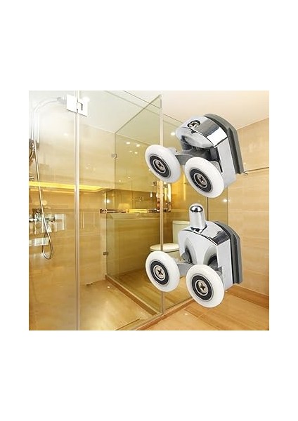 Kabin Teker Seti,4 Adet Krom Banyo Tekerleği,tüm Duşa Kabinlere Uyumlu Tekerlek Seti Takımı 2 Alt 2 Üst Teker Rulmanı fiyatları