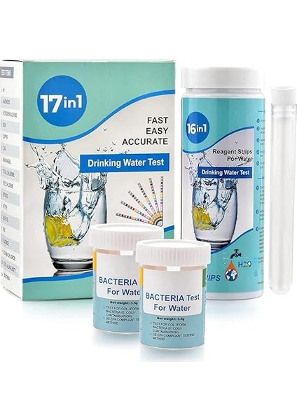 17'si 1 Arada Komple Su Test Kiti Ev Için Su Test Kitleri, Içme Suyu Test, Ph, Kurşun
