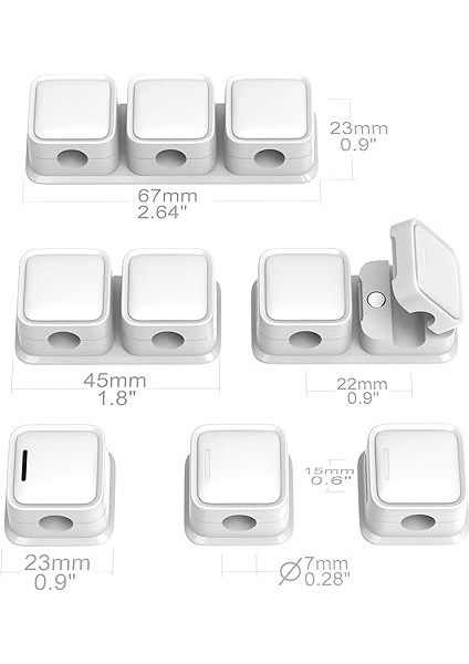Kordon Düzenleyici Tutucu, 6'lı Paket 10 Yuvalı Manyetik Masa Kablo Klipsi Yönetimi, Güçlü Telefon Şarj Kablosu Tutucu, Komidin Için Tel Şarj Tutacağı, Mutfak Aletleri, Ofis Malzemeleri fiyatları