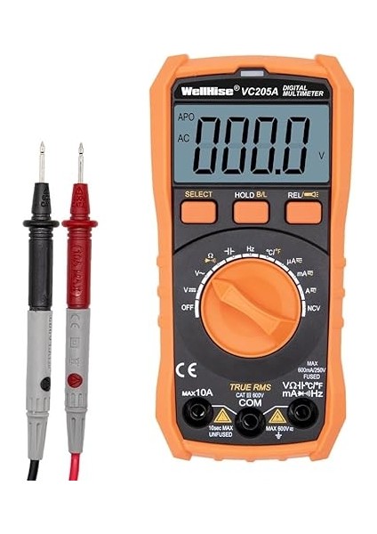 VC205A Ölçü Aleti Multimetre Avometre Ncv Işıklı Ekran Isı Ölçer El Feneri