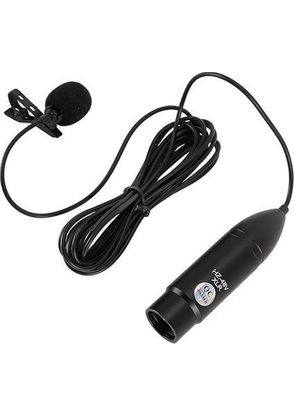 Çok Yönlü Yaka Yaka Mikrofonu, 48V Güç, 3 Pin Xlr Mono, Gürültü Azaltma, Kayıt ve Röportaj Için Klipsli