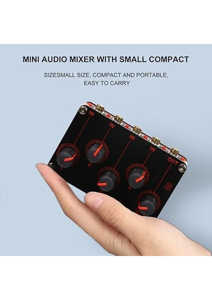 4 Kanallı Line Stereo Mikser Ses Mikseri 4'ü 1 Arada Pasif Mikser Modülü Mini Stereo 4-Yollu Ses Mikseri 4 Ses Girişi - 1 Çıkış Stüdyosu Konsolu Sahne Küçük Kulüp Veya Bar Için Ultra Kompakt indirimleri