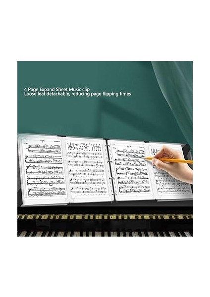 Klasör, 52 Sayfa, 4 Sayfalık Genişlet Piyano Nota Bağlayıcı, Su Geçirmez, Çıkarılabilir Toka Tasarımı, Piyano Klavye Kemanı Viyolonası Için Uygun, A4 Boyutu modelleri