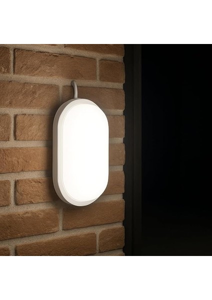 15W IP65 Oval Beyaz LED Tavan ve Duvar Lambası | 6500K Beyaz Işık | Su ve Toz Geçirmez Banyo Bahçe Balkon Aydınlatma Armatürü | Yüzeye Monte, 1500 Lümen (220V)