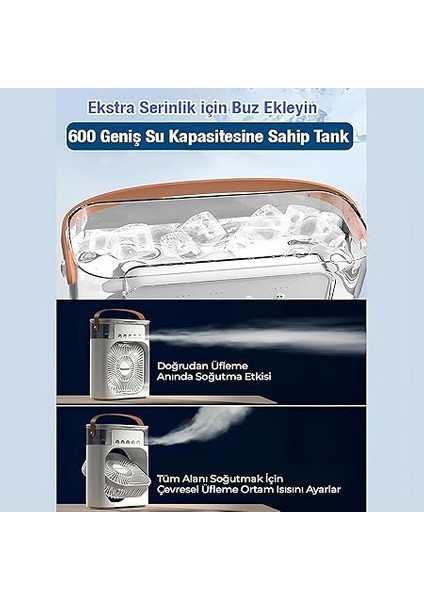 Vantilatör Masaüstü Süper Sessiz Masa Fan Su Püskürtmeli Mini El Hava Senletici Nemlendirici modelleri