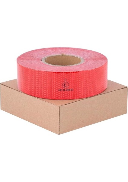 3 Metre Tüvtürk Onaylı Reflektör Fosforlu Şerit Bant Kırmızı