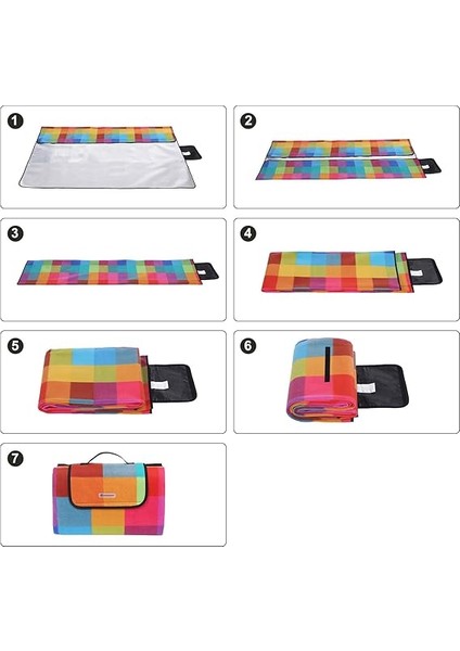 GCM61C Piknik Örtüsü, Renkli Kareli Desen, 195 x 150 cm Ab indirimleri