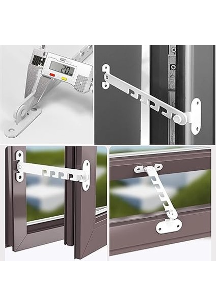 2 Set Pencere Stoperi, Pencere Sürgüsü, 18 Cm, Metal Pencere Sabitleyici, Açılır Pencereler, Pencere Kepenkleri Için, Pencere Stoperi, Pencere Açıklığını Ayarlamak Için, Beyaz fırsatları