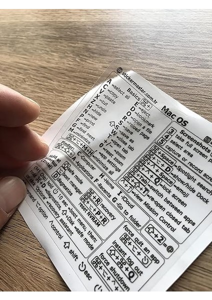 Master Mac Os MacBook Air Pro Decal Sticker Cheat Sheet Accessories Keyboard Shortcuts Temporary Adhesive Mac Laptop Accessory M1+Intel, Clear Vinyl Sticker, Compatible With 13/14/16 Inch iMac fiyatları