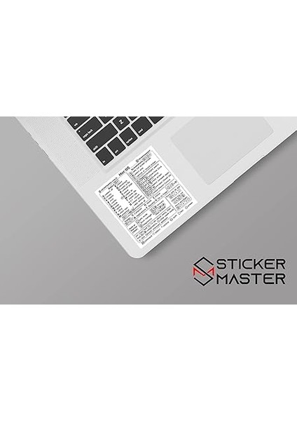 Master Mac Os MacBook Air Pro Decal Sticker Cheat Sheet Accessories Keyboard Shortcuts Temporary Adhesive Mac Laptop Accessory M1+Intel, Clear Vinyl Sticker, Compatible With 13/14/16 Inch iMac indirimleri
