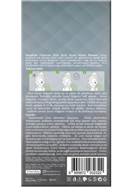 Charcoal Pore Strip Kömürlü Siyah Nokta Plasteri (2 x 6 Adet) fiyatları