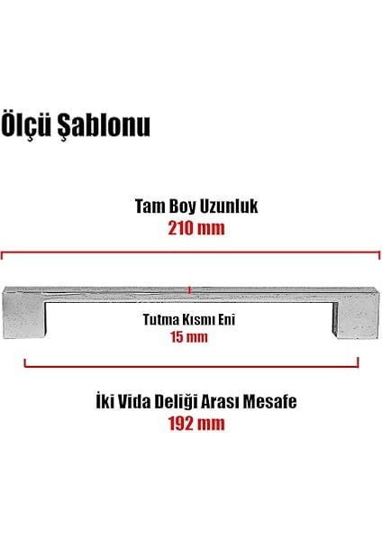 Cemre Çekmece Mutfak Dolap Kapak Kulpu Kulbu 192 mm Metal Kulp Krom modelleri
