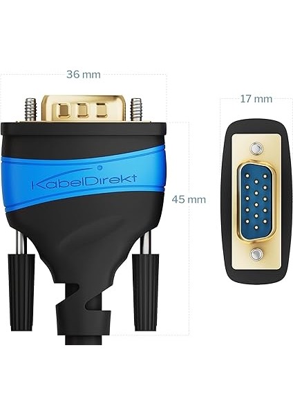 – 3m – VGA Kablosu (15 Kutuplu, Full HD/1080P, 3D Özellikli, VGA Fişi-Vga Fişi, Bilgisayarları Monitörlere/crt Monitörlere/televizyonlara Bağlar, Altın Kaplama Kontaklar, Siyah) fırsatları