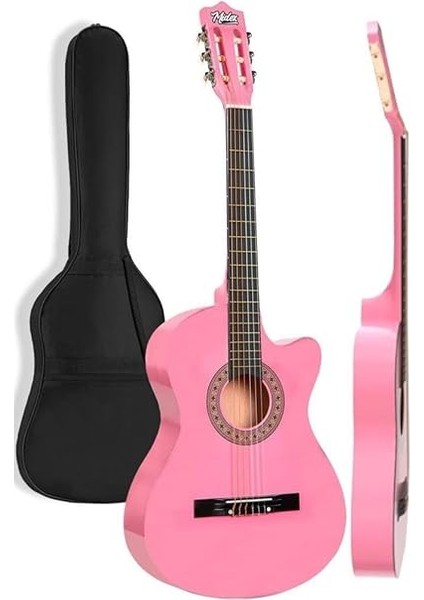 CG-395PK Pembe Renk Kesik Klasik Gitar 4/4 Yetişkin Boy Sap Ayarlı Full Set modelleri