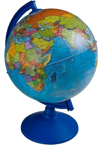 Store Siyasi Dünya Küresi 30 cm Çaplı Işıksız En Büyük Boy Yer Küre Eğtici Harita, Çok Renkli