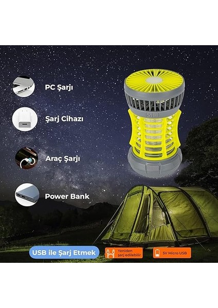 Sivrisinek Kovucu Iç Mekan/dış Mekan Elektrikli, Micro USB Şarj Edilebilir Sivrisinek Kovucu Lamba, Taşınabilir Ipx4 Su Sıçramasına Karşı Korumalı LED Işık Elektronik Ampul Kl-02 indirimleri