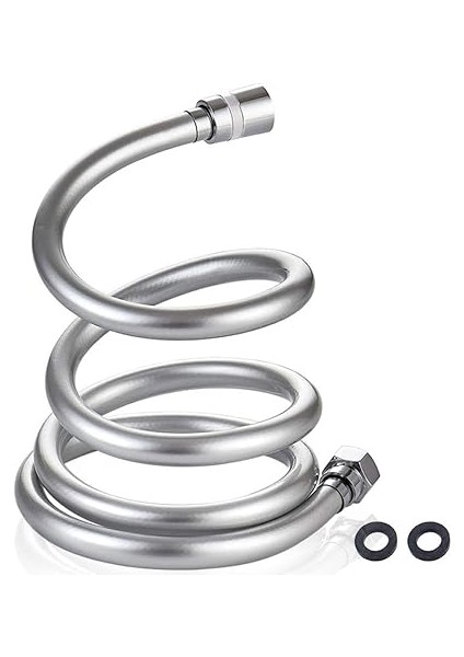 Gri Paslanmaz Kopmaz Patlamaz Kaliteli Pvc Duş Hortumu - Yüksek Kaliteli Lüx Duş Spirali - Tüm Duş Setleri/duş Başlıkları ile Uyumlu (G1/2) - 150CM fırsatları