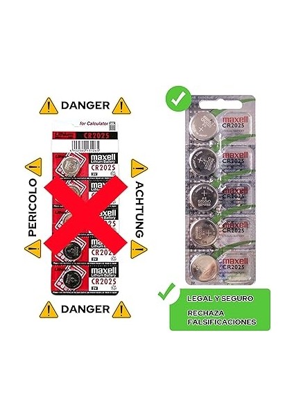 CR2025 Piller, 5 Adet, Lityum, 3 V, 170 Mah, Gri fırsatları