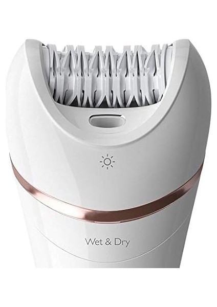 Epilasyon Cihazı, Islak ve Kuru Kablosuz Kullanım, LED Işık, Ekstra Geniş Başlık, Hassas Bölge ve Düzeltme Başlığı, Bikini Tarağı, 7 Aksesuar Dahil, Beyaz Renk, BRE720/05 fiyatları