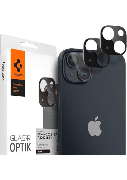 iPhone 14 / 14 Plus Kamera Lens Camı Koruyucu Glas.tr Optik (2 Adet) Black - AGL05274