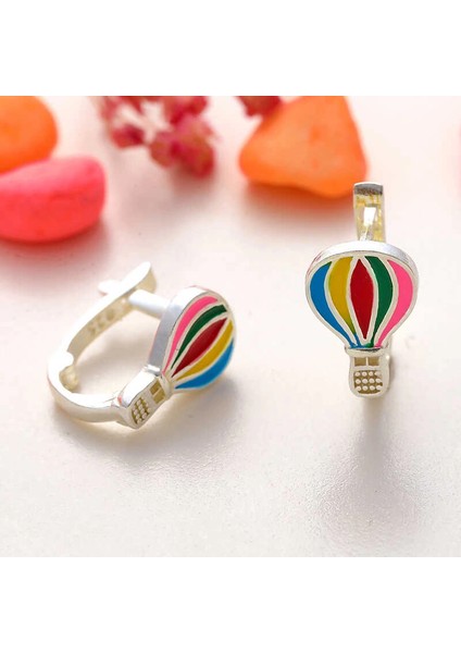 Gümüş Kapadokya Balon Çocuk Küpesi