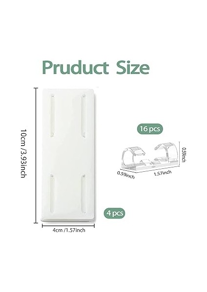 4 Adet Kendinden Yapışkanlı, Delmesiz Soket Tutucu, Duvar Askısı, Priz Sabitleyici, 16 Kablo Düzenleyici Klipsli, Priz Sabitleyici, Kendinden Yapışkanlı Power Board Tutucu, Wifi Yönlendirici Için, fiyatları