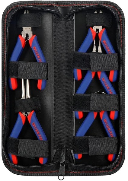 WP201015 Cr-V 5 Parça Elektronikçi Profesyonel Mini Pense Seti + Bez Taşıma Çantası fırsatları