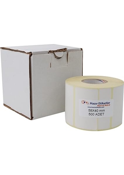 Etiketler , Hazır Al Hızlı Al Eko Termal Terazi Etiketi 58MM x 40MM Ruloda 500 Adet 40MM Kuka Çapında Direk Termal Transfer Etiketi indirimleri