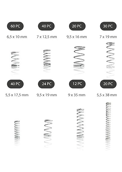 - Perfect Sıkıştırma Yayları 246 Parça Spiral Set Baskı Yayı Metal Çelik Yay (2) fiyatları