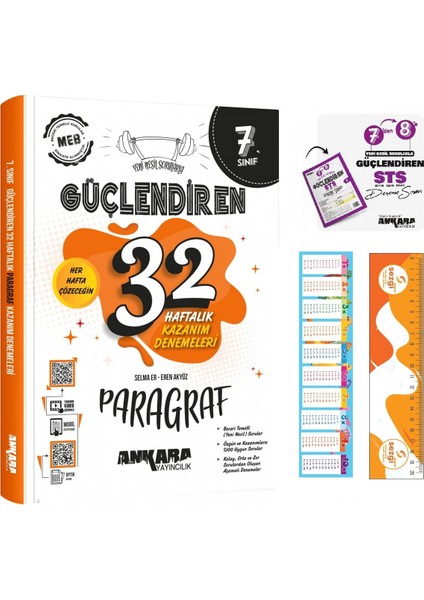 7. Sınıf Güçlendiren 32 Haftalık Paragraf Kazanım Denemesi ve Pat-Pro Matematik S.b.+Sts Denemeleri