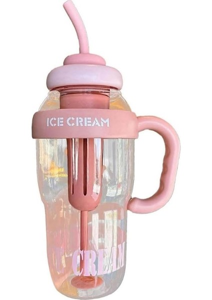 1300 ml Bpa Free Detoks Su Şişesi – Filtreli, Pipetli &amp; Saplı Spor Matara, Ice Bottle Suluk, Çay – Meyve – Buz Filtreli, Seyahat &amp; Okul Için Uygun (Bej) fırsatları