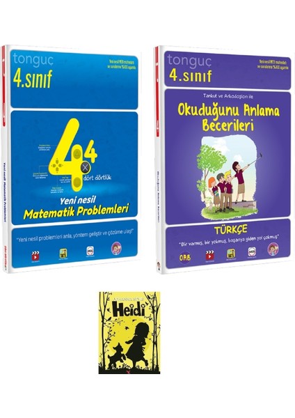 4. Sınıf Türkçe Okuduğunu Anlama Becerileri ve Dört Dörtlük Matematik ile Heidi Okuma Kitabı